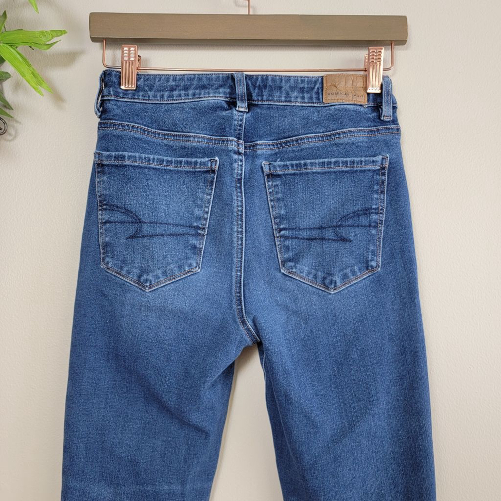 American Eagle Skinny Dream Jeans Super Hi Rise Jegging Medium Blue Wash AE 2 - Picture 7 of 10